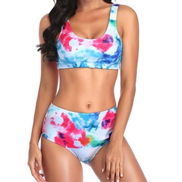 Tie Dye 2 PC Bandage bikini swimsuit Bathing-suit - Picture 1 of 7